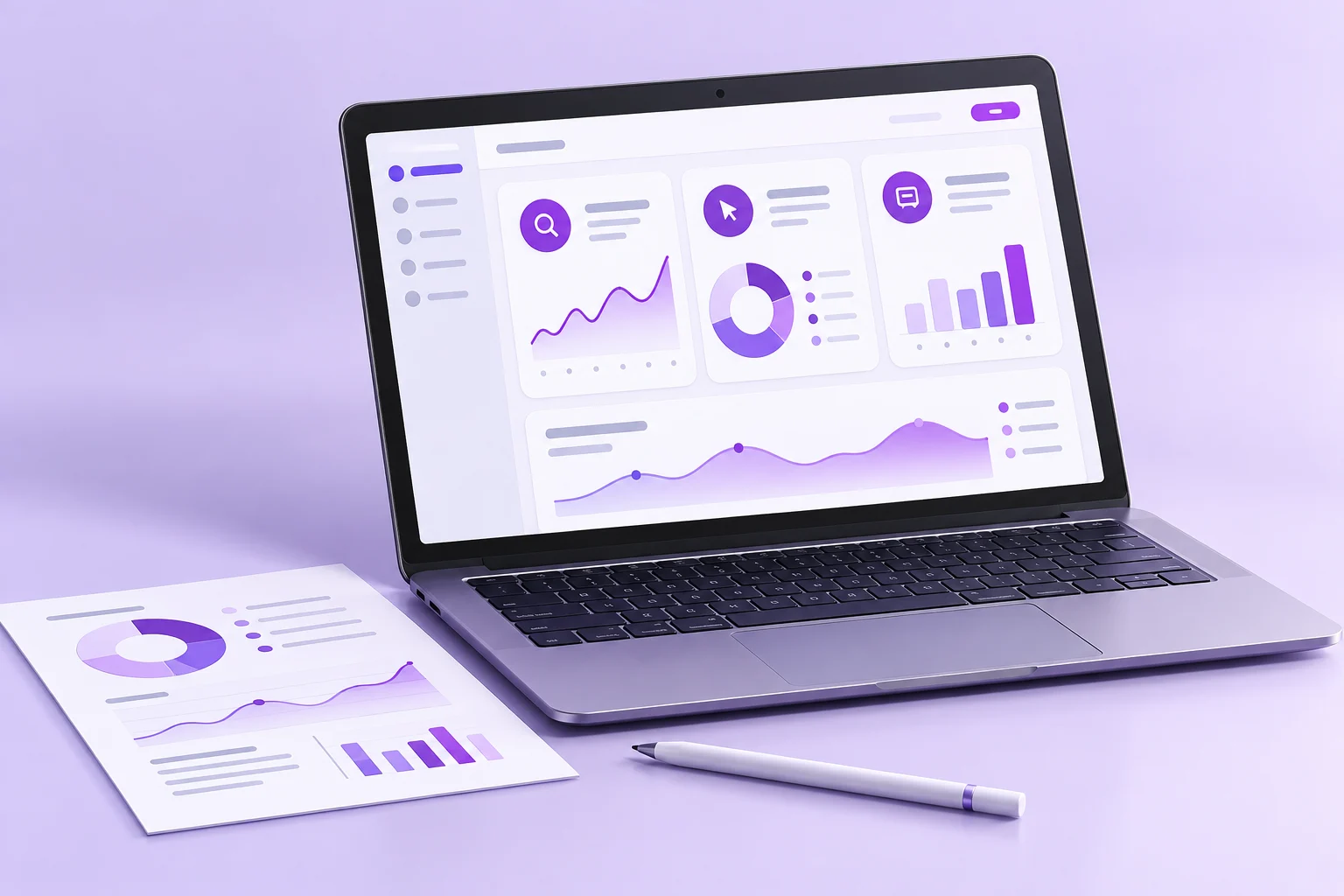 SEO reporting dashboard showing visibility, engagement and enquiry measurements